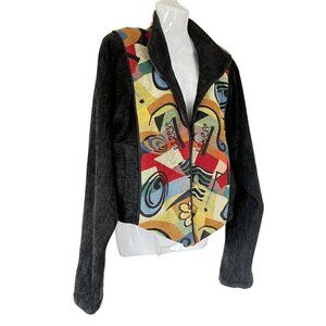 Treadle Design Room Jacket Art to Wear Multi Abstract Oversized Women's Small
